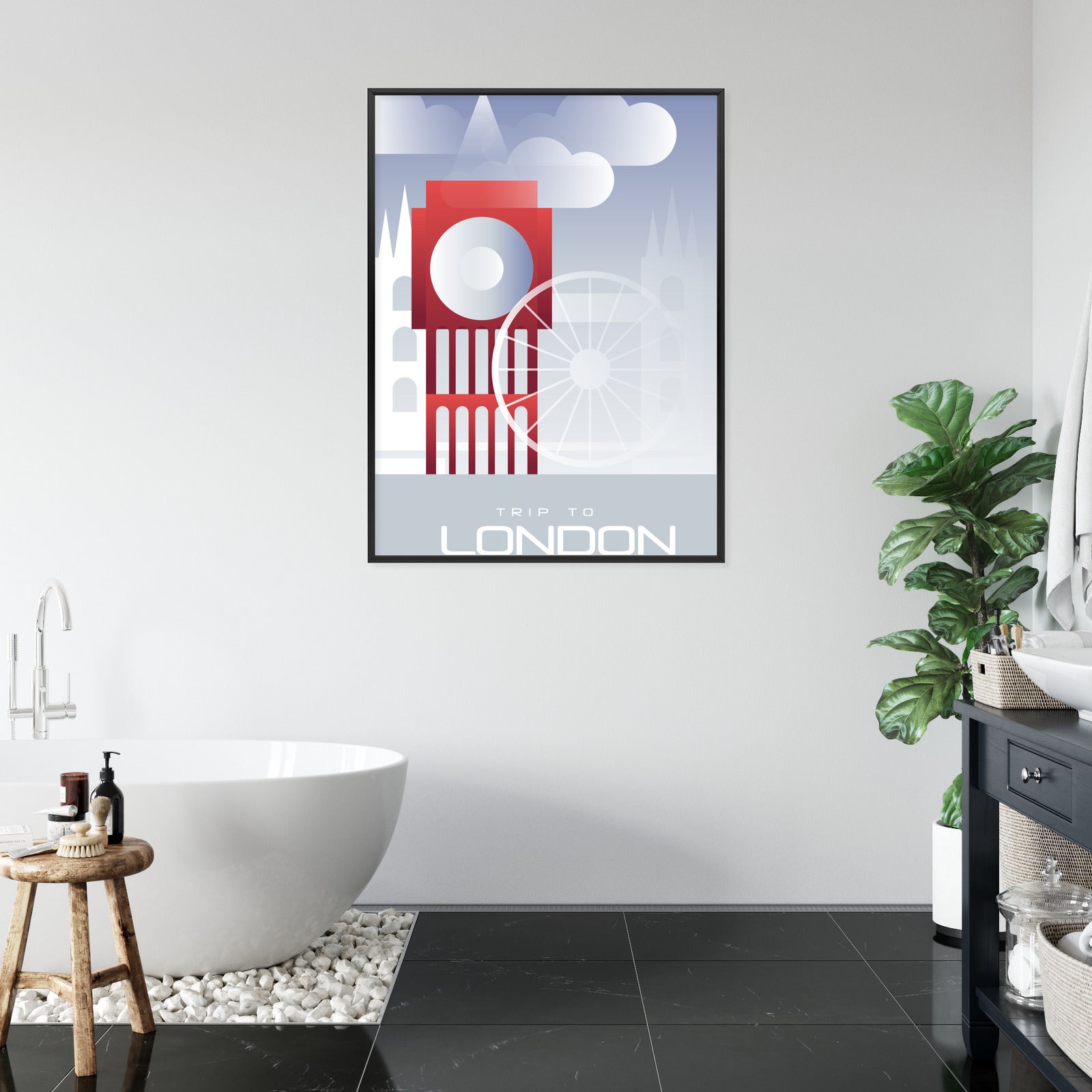 Plakat Wycieczka Do Londynu Rama Aluminiowa Kolor Czarny