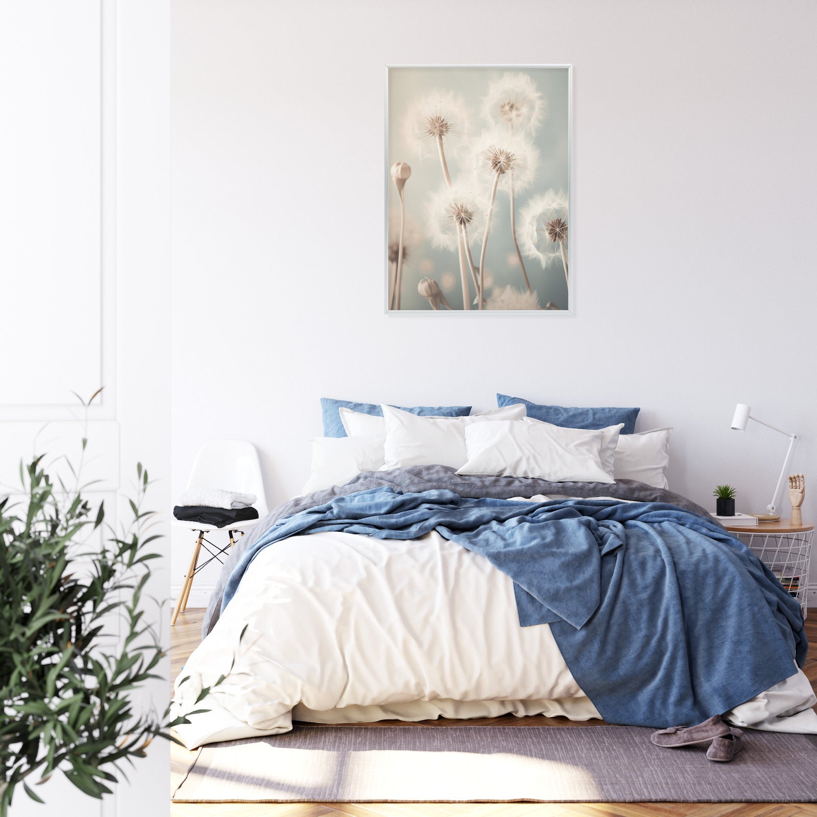 Plakat Delikatne Mniszki Na Pastelowym Tle Rama Aluminiowa Kolor Czarny