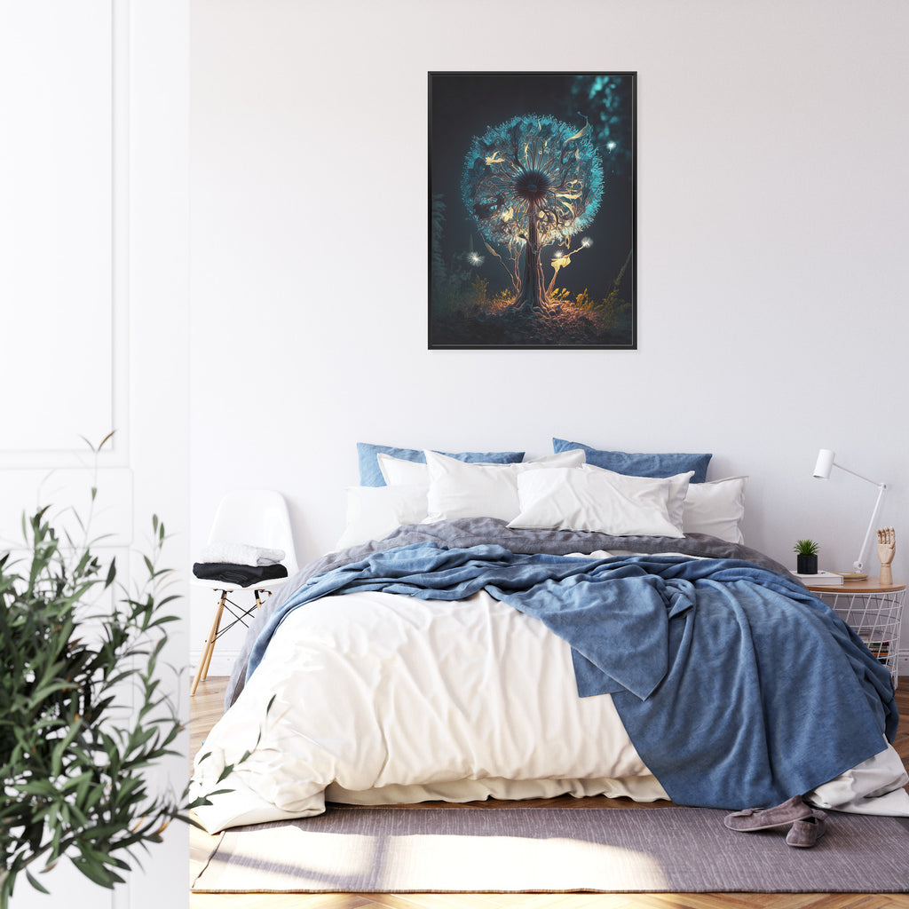 Plakat Abstrakcyjny Dmuchawiec W Lesie Rama Aluminiowa Kolor Czarny