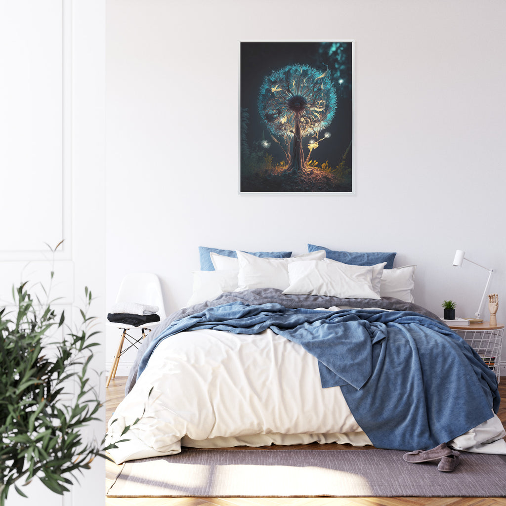 Plakat Abstrakcyjny Dmuchawiec W Lesie Rama Aluminiowa Kolor Czarny