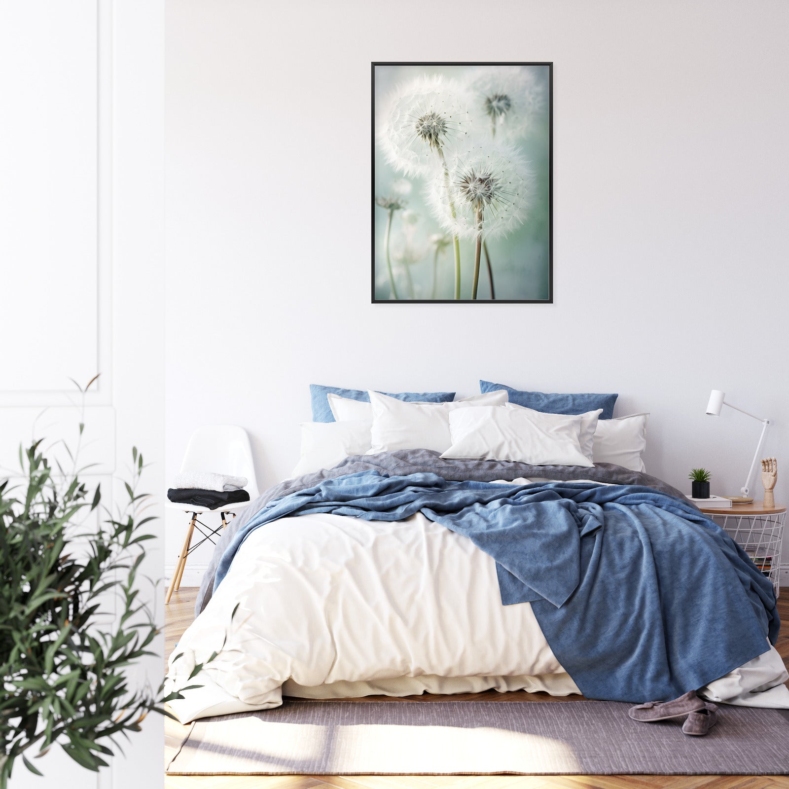 Plakat Delikatne Polne Kwiaty Mniszek Lekarski Rama Aluminiowa Kolor Czarny