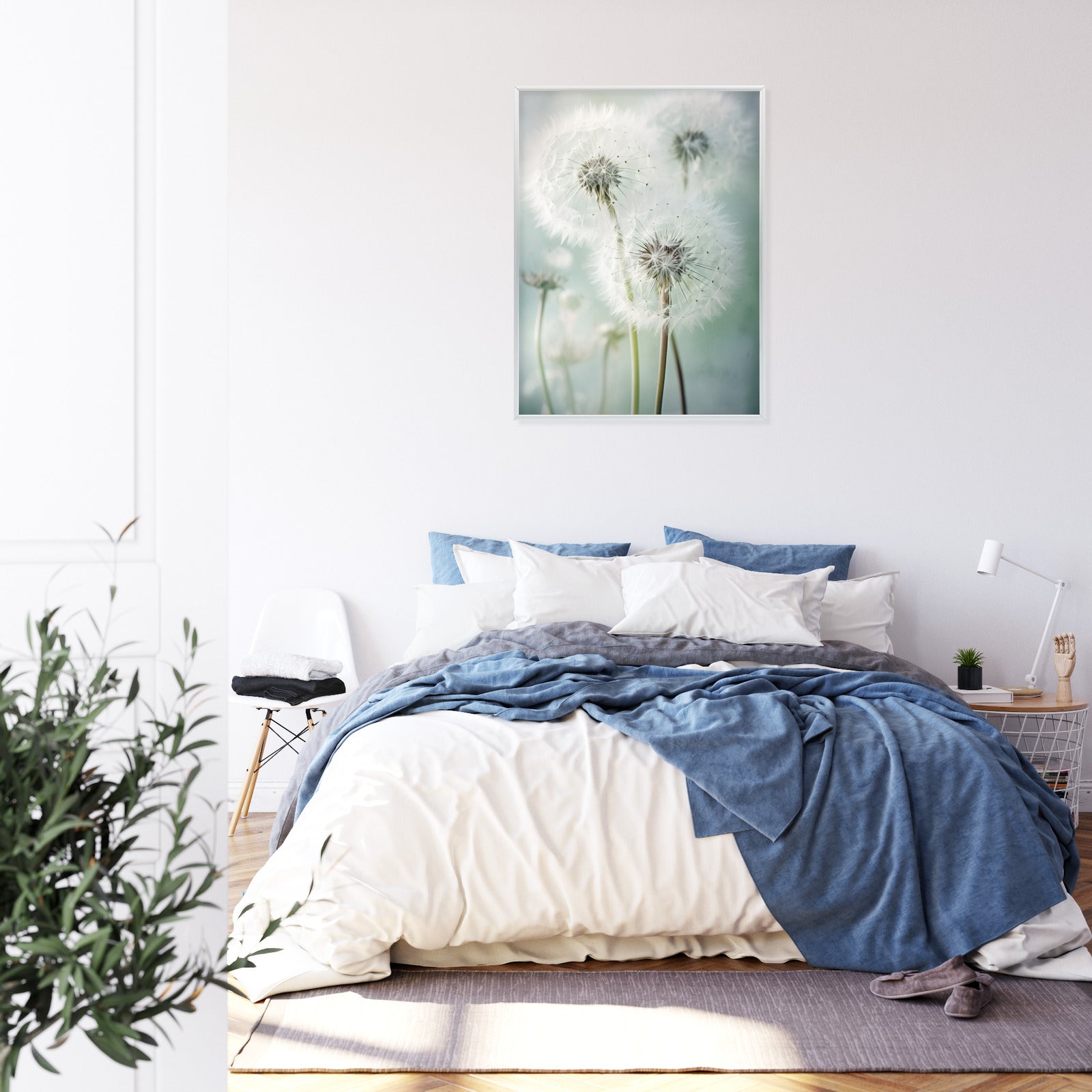 Plakat Delikatne Polne Kwiaty Mniszek Lekarski Rama Aluminiowa Kolor Czarny
