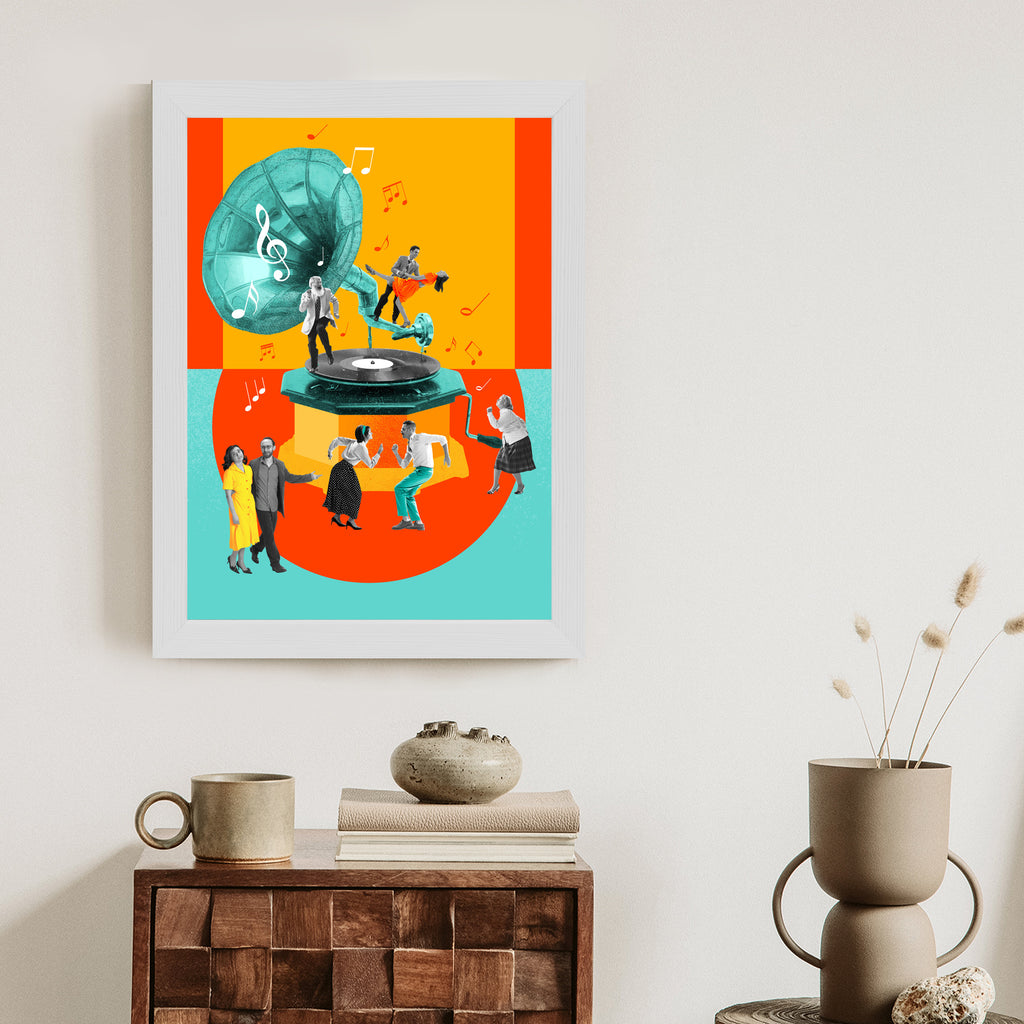 Plakat Wielokolorowy Kolaż Pop-Art Rama Aluminiowa Kolor Czarny