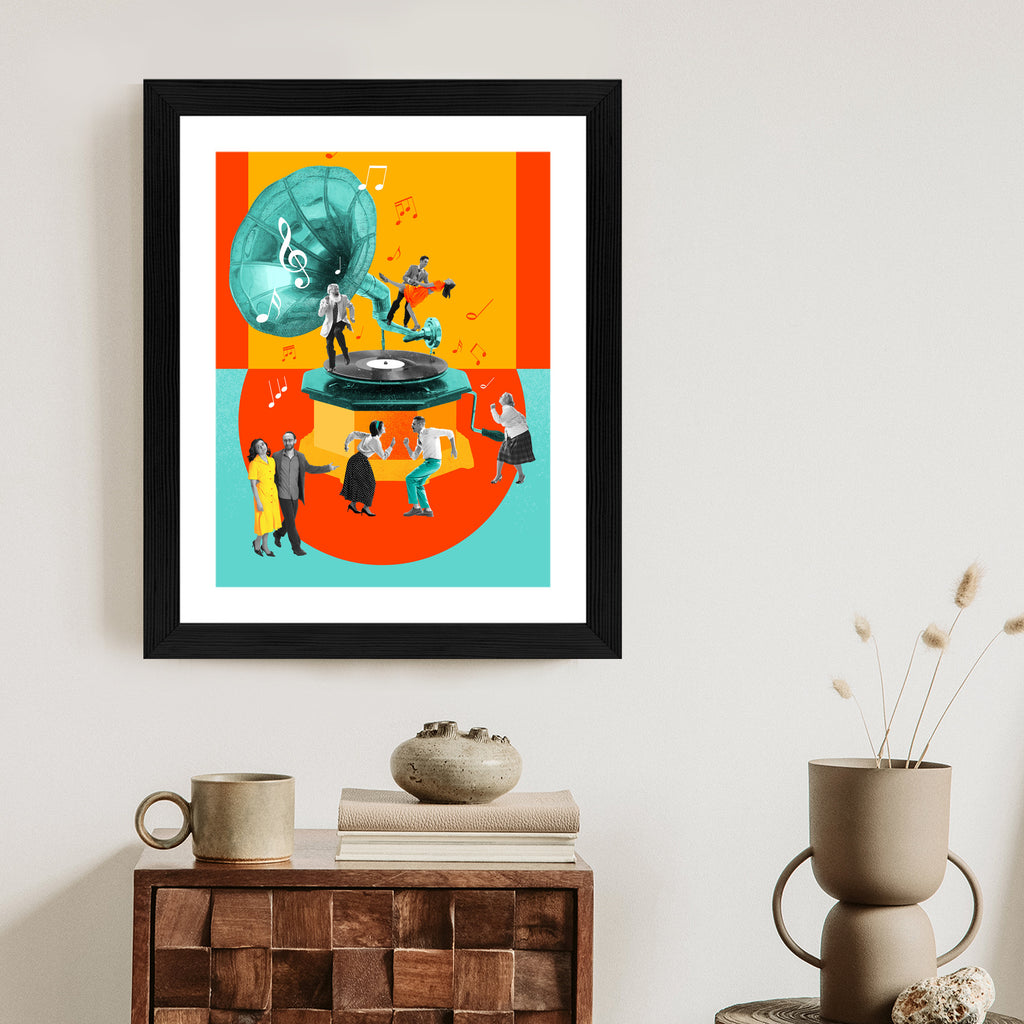 Plakat Wielokolorowy Kolaż Pop-Art Rama Aluminiowa Kolor Czarny