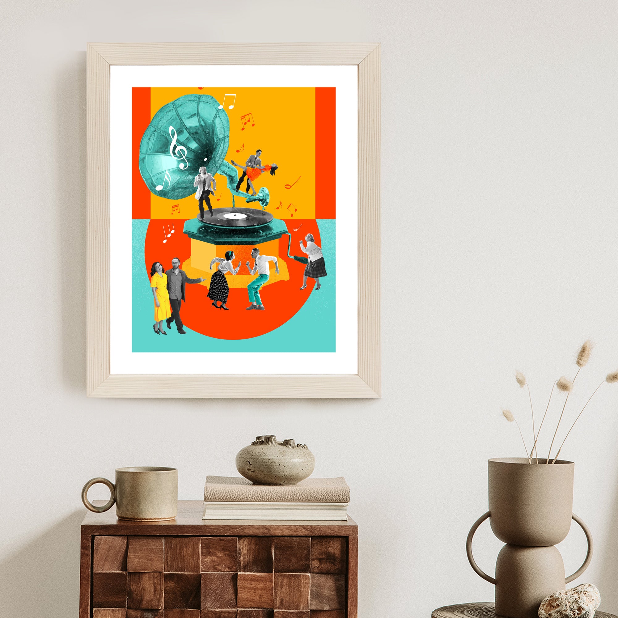 Plakat Wielokolorowy Kolaż Pop-Art Rama Aluminiowa Kolor Czarny