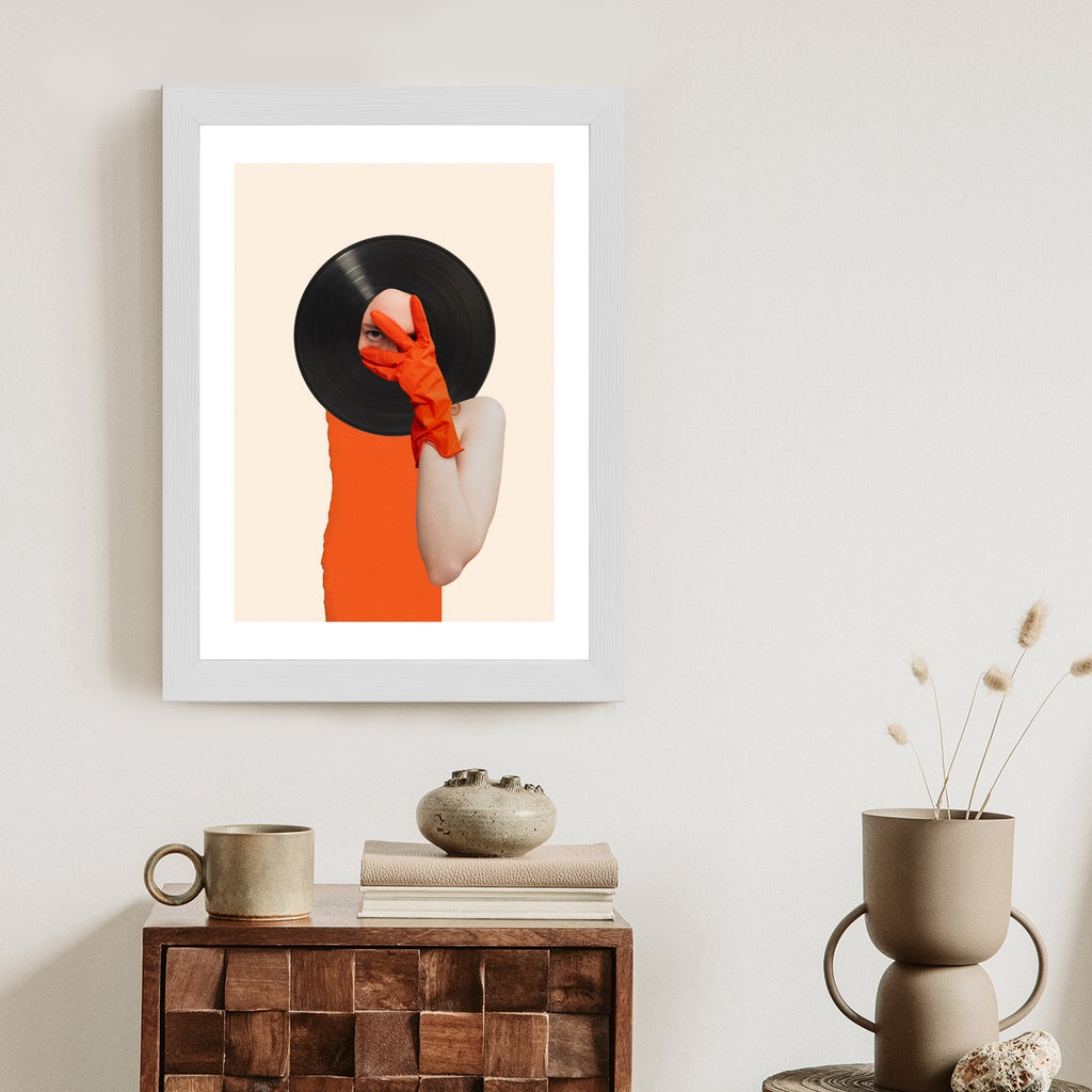 Plakat Muzyka Umysłu Na Płycie Winylowej Kolaż Pop-Art Rama Aluminiowa Kolor Czarny