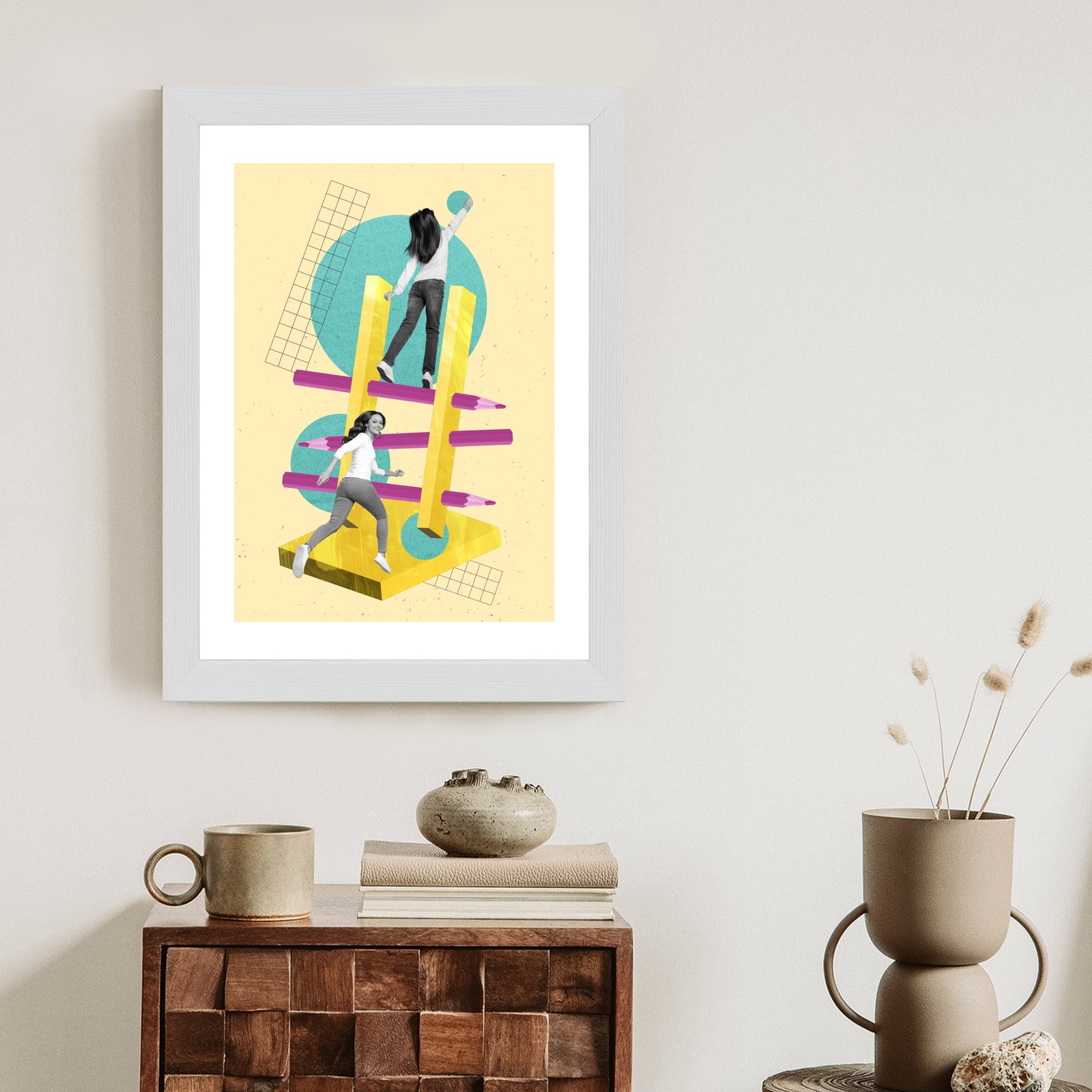 Plakat Droga Na Szczyt - Kolaż W Stylu Pop-Art Rama Aluminiowa Kolor Czarny