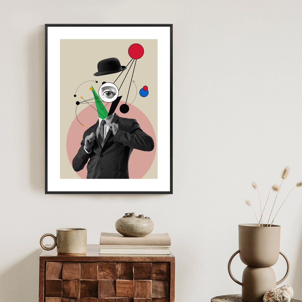 Plakat Wszechobecny Umysł - Kolaż Inspirowany Sztuką Nowoczesną Rama Aluminiowa Kolor Czarny