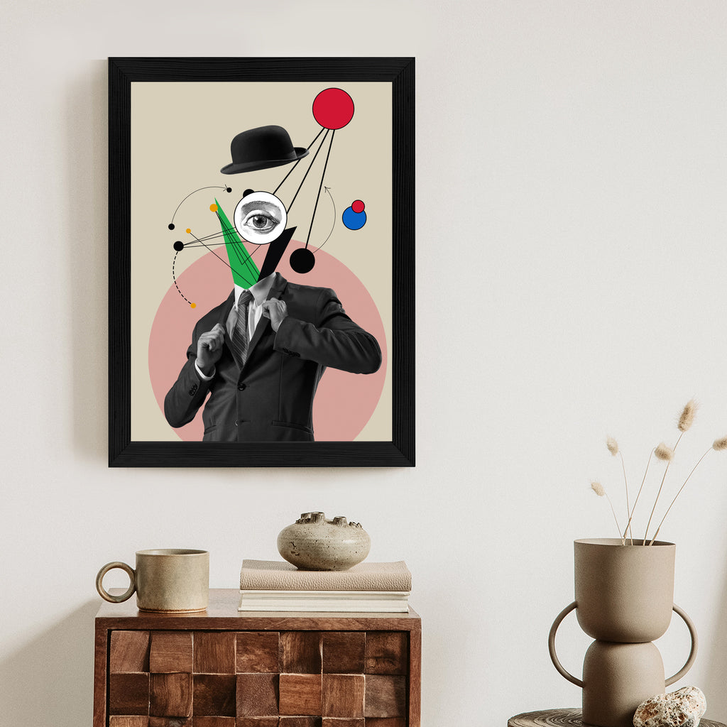 Plakat Wszechobecny Umysł - Kolaż Inspirowany Sztuką Nowoczesną Rama Aluminiowa Kolor Czarny