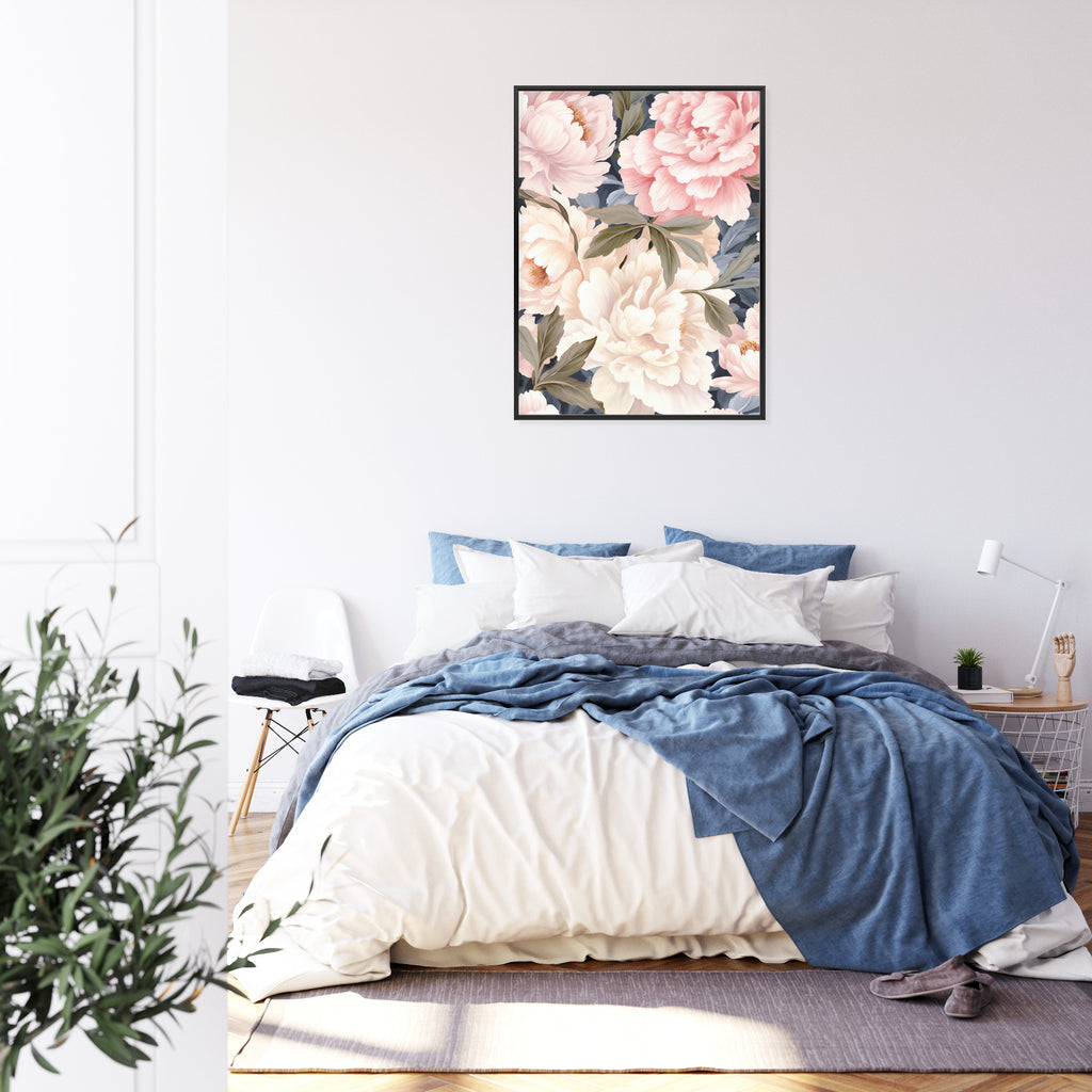Plakat Pastelowe Piwonie Rama Aluminiowa Kolor Czarny