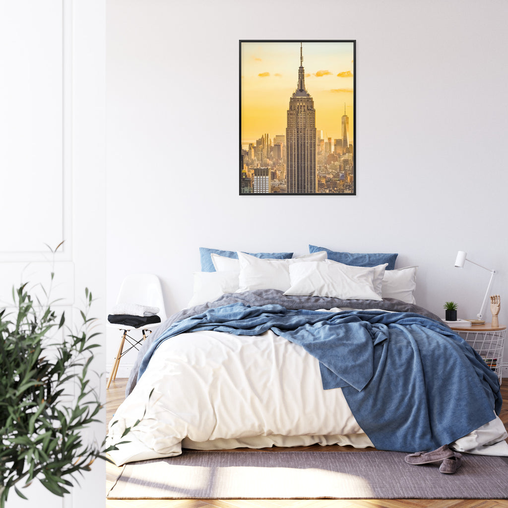 Plakat Nyc Top Of The Rock O Zachodzie Słońca Rama Aluminiowa Kolor Czarny