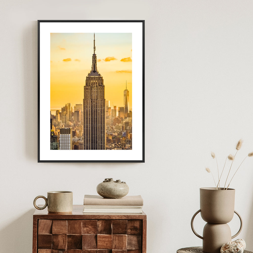 Plakat Nyc Top Of The Rock O Zachodzie Słońca Rama Aluminiowa Kolor Czarny
