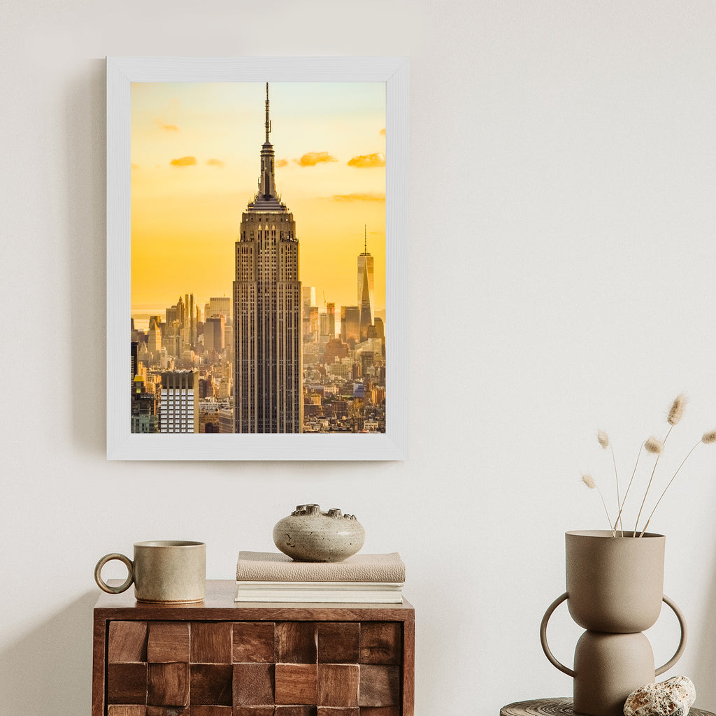 Plakat Nyc Top Of The Rock O Zachodzie Słońca Rama Aluminiowa Kolor Czarny