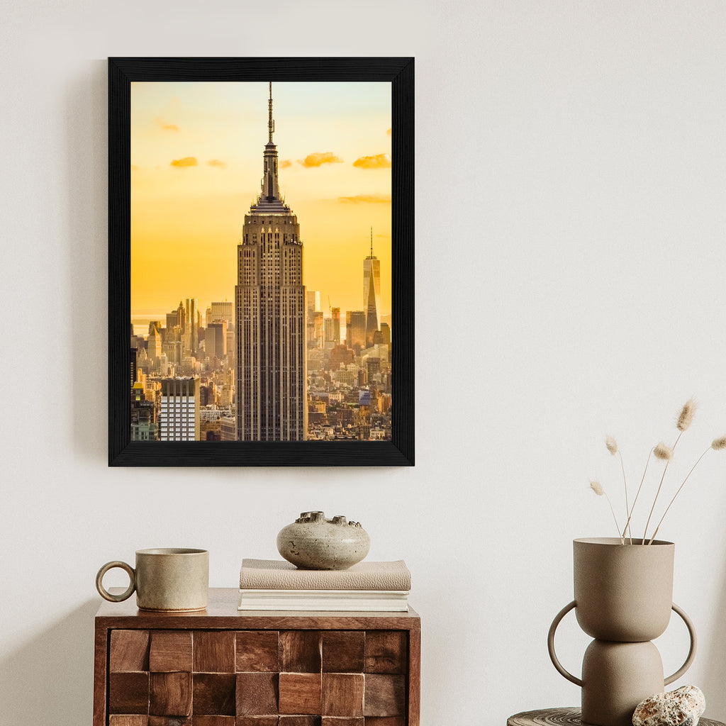 Plakat Nyc Top Of The Rock O Zachodzie Słońca Rama Aluminiowa Kolor Czarny
