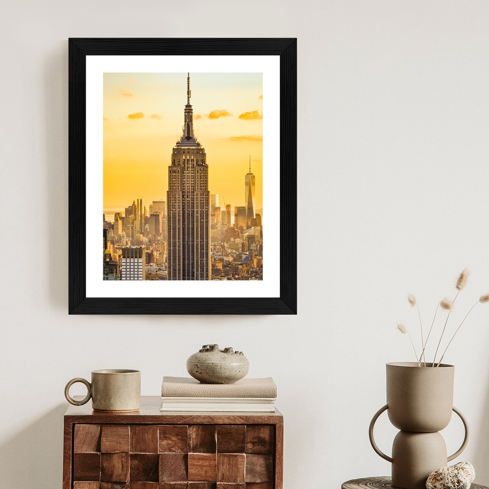 Plakat Nyc Top Of The Rock O Zachodzie Słońca Rama Aluminiowa Kolor Czarny