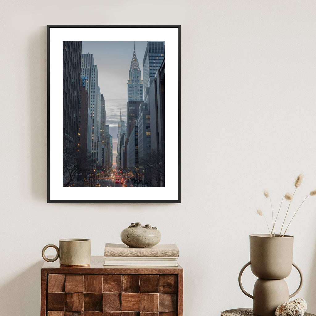 Plakat Widok Na Ulicę 42 Na Manhattanie Rama Aluminiowa Kolor Czarny