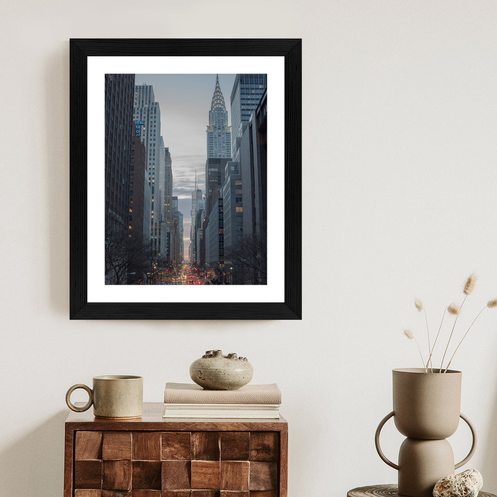 Plakat Widok Na Ulicę 42 Na Manhattanie Rama Aluminiowa Kolor Czarny