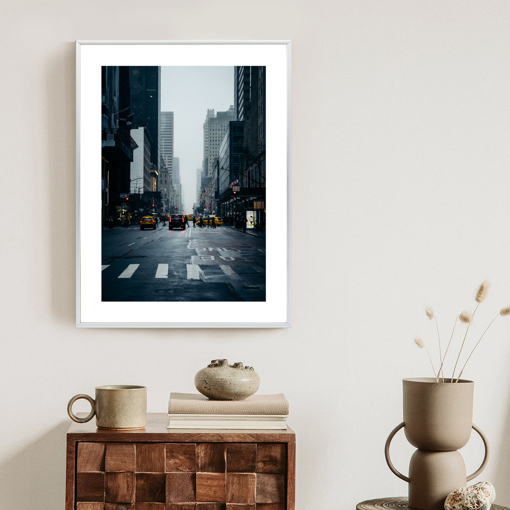 Plakat Mglisty Nowy Jork O Poranku Rama Aluminiowa Kolor Czarny