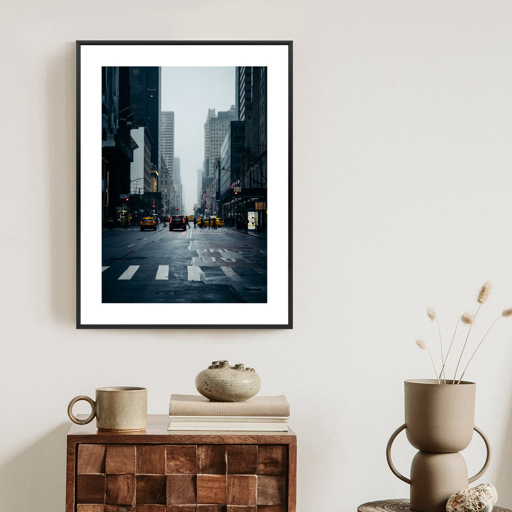 Plakat Mglisty Nowy Jork O Poranku Rama Aluminiowa Kolor Czarny