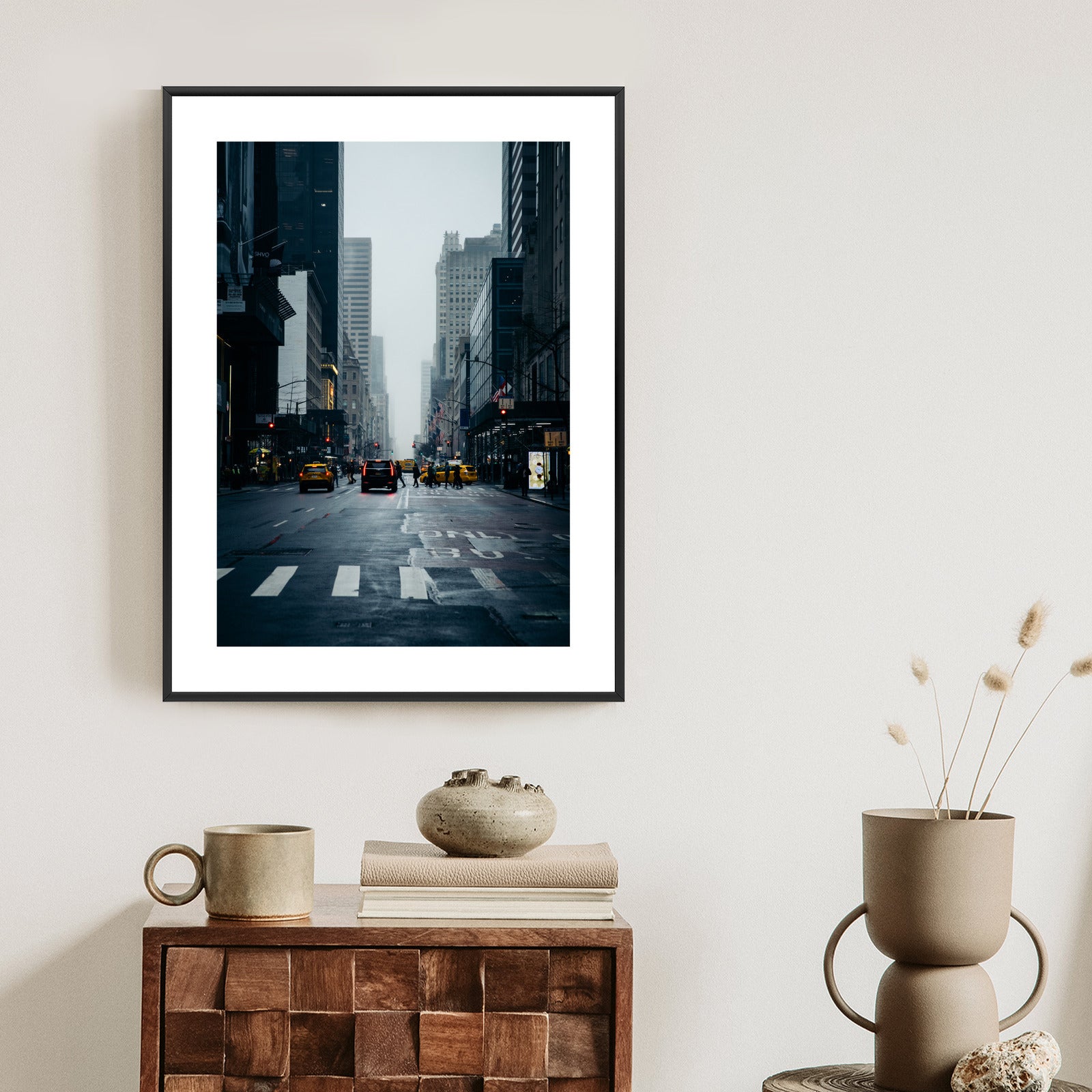 Plakat Mglisty Nowy Jork O Poranku Rama Aluminiowa Kolor Czarny