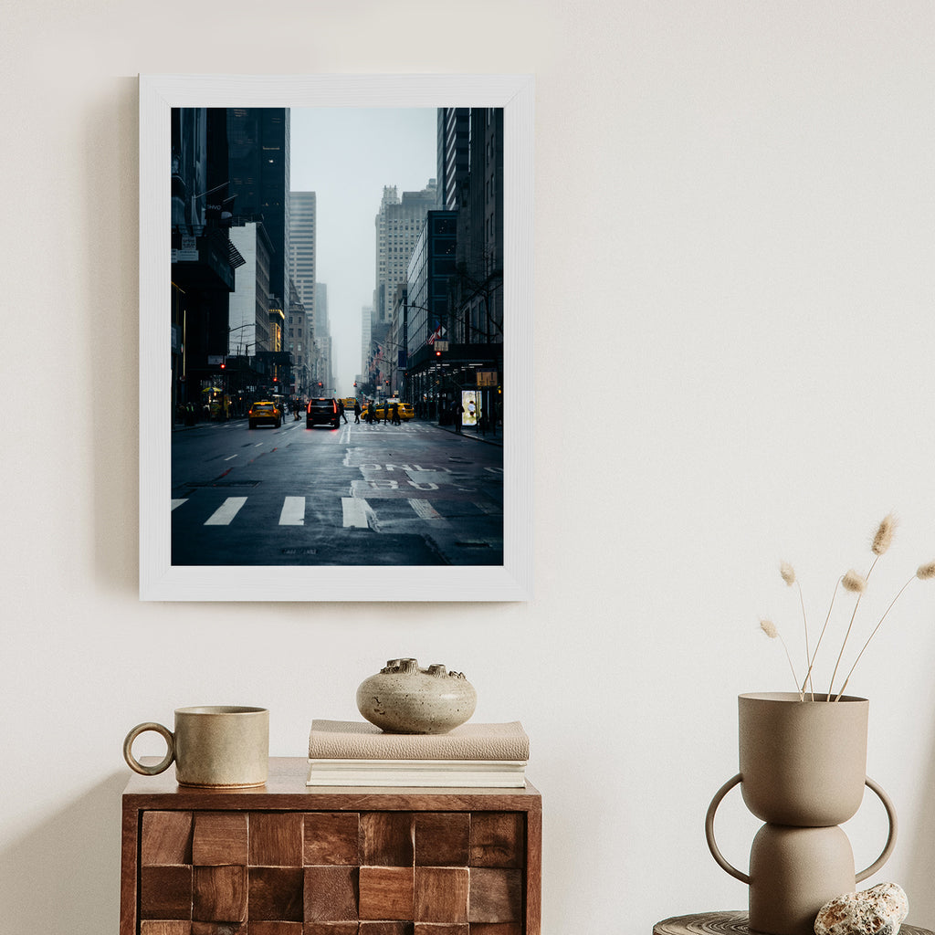 Plakat Mglisty Nowy Jork O Poranku Rama Aluminiowa Kolor Czarny