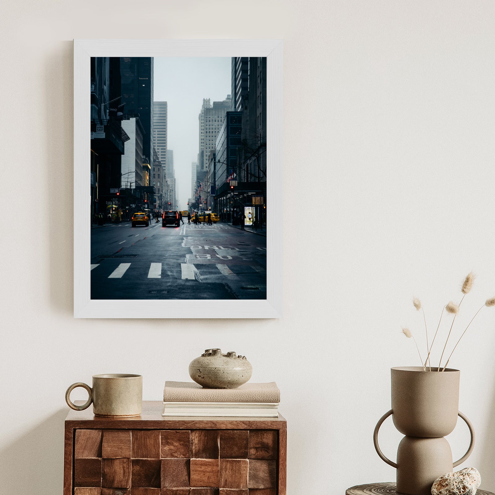 Plakat Mglisty Nowy Jork O Poranku Rama Aluminiowa Kolor Czarny
