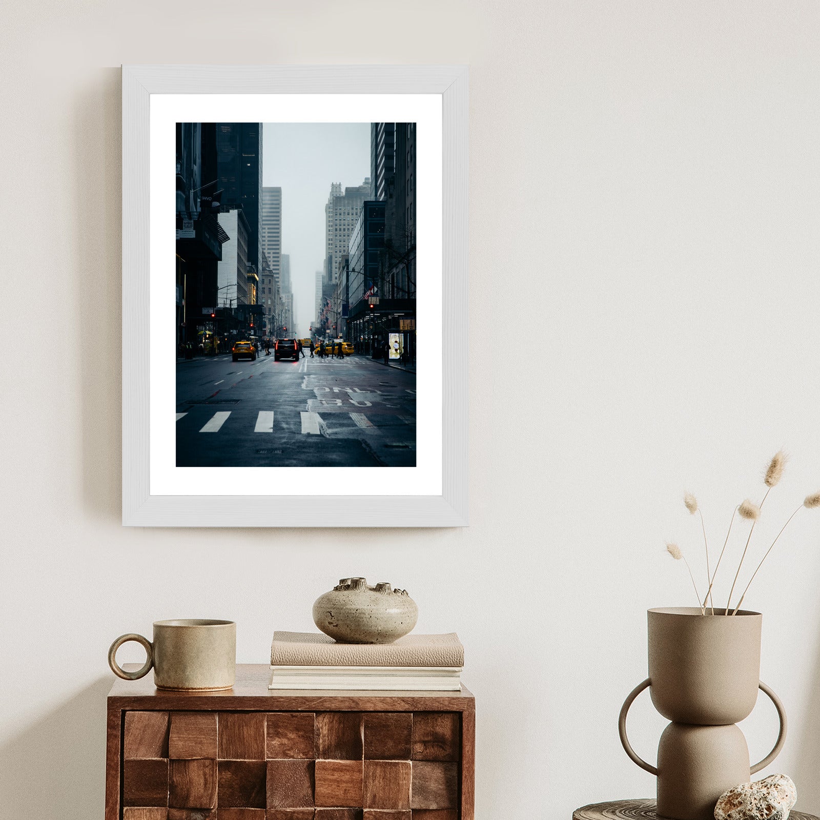 Plakat Mglisty Nowy Jork O Poranku Rama Aluminiowa Kolor Czarny