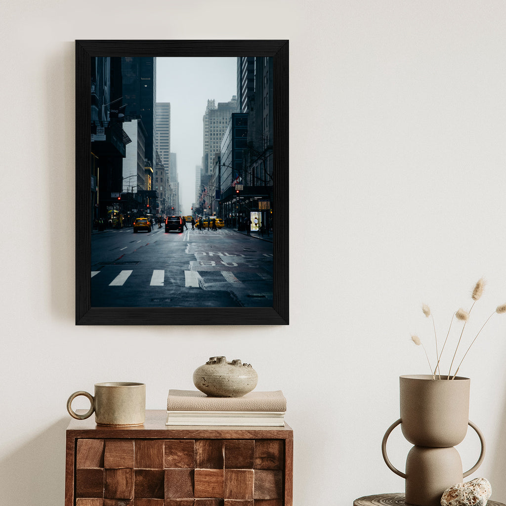 Plakat Mglisty Nowy Jork O Poranku Rama Aluminiowa Kolor Czarny