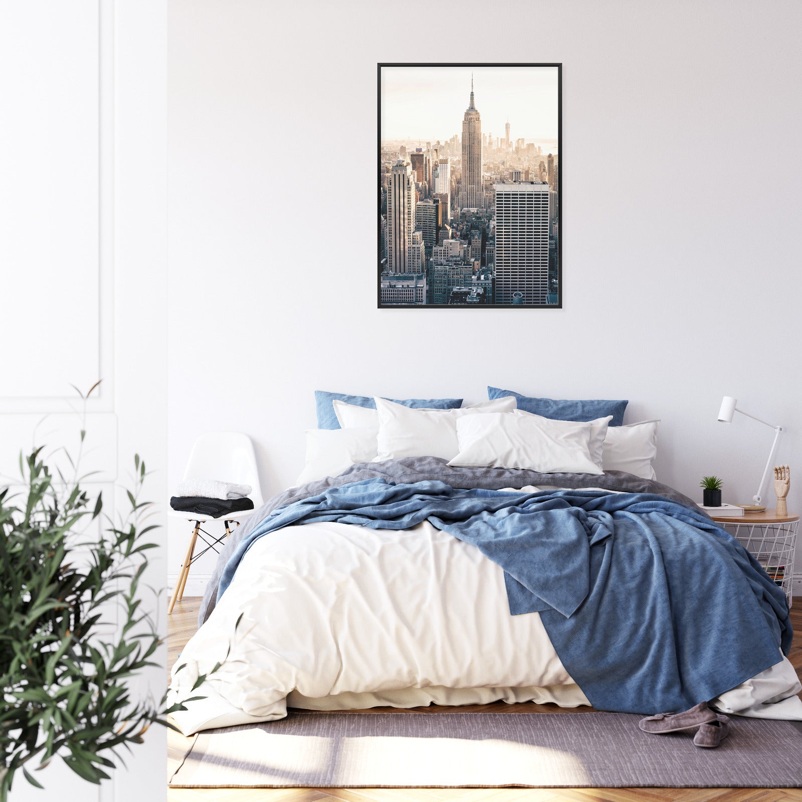 Plakat Nyc Widok Na Wieżowce O Poranku Rama Aluminiowa Kolor Czarny