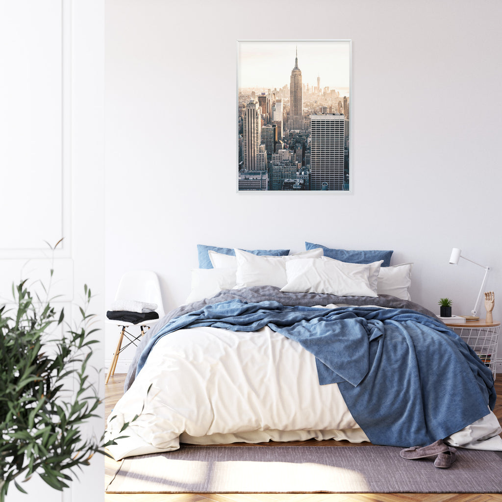 Plakat Nyc Widok Na Wieżowce O Poranku Rama Aluminiowa Kolor Czarny