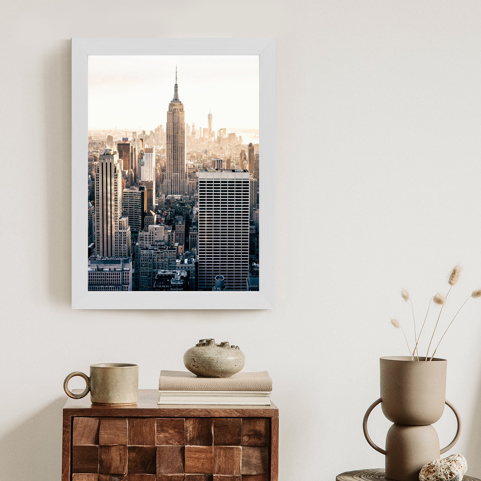 Plakat Nyc Widok Na Wieżowce O Poranku Rama Aluminiowa Kolor Czarny