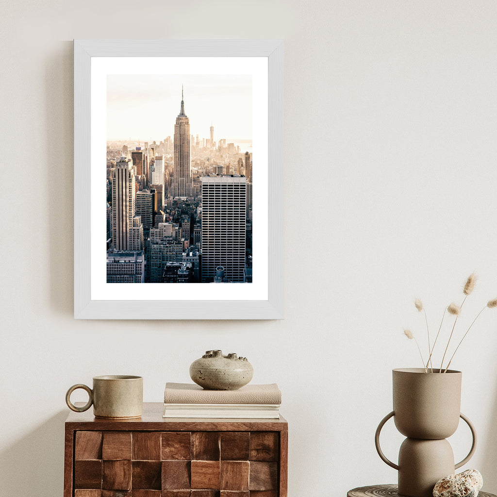 Plakat Nyc Widok Na Wieżowce O Poranku Rama Aluminiowa Kolor Czarny