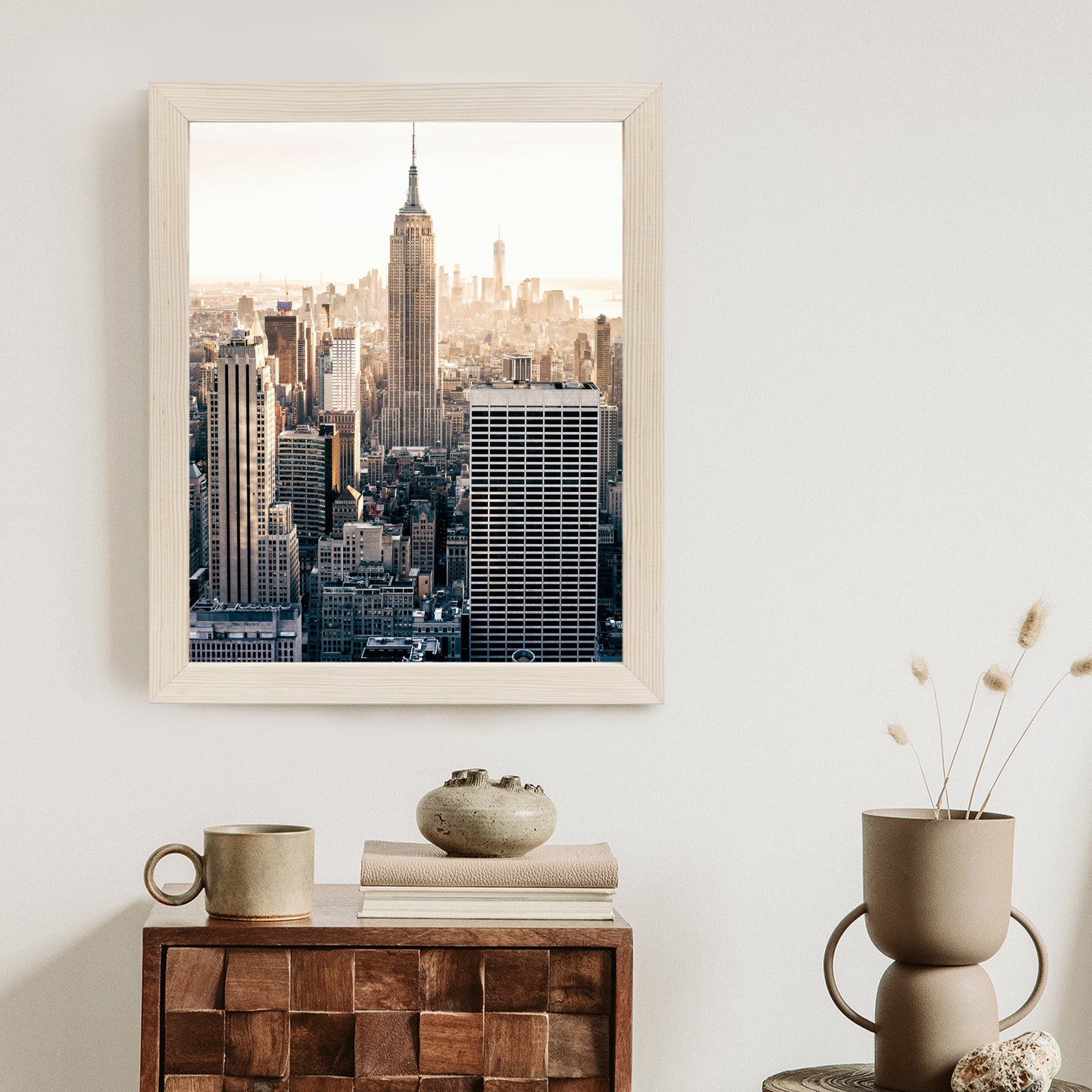 Plakat Nyc Widok Na Wieżowce O Poranku Rama Aluminiowa Kolor Czarny