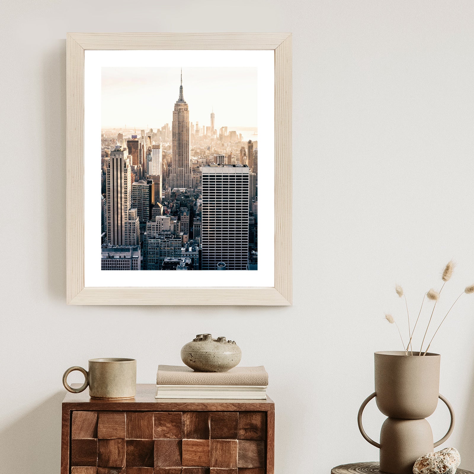 Plakat Nyc Widok Na Wieżowce O Poranku Rama Aluminiowa Kolor Czarny