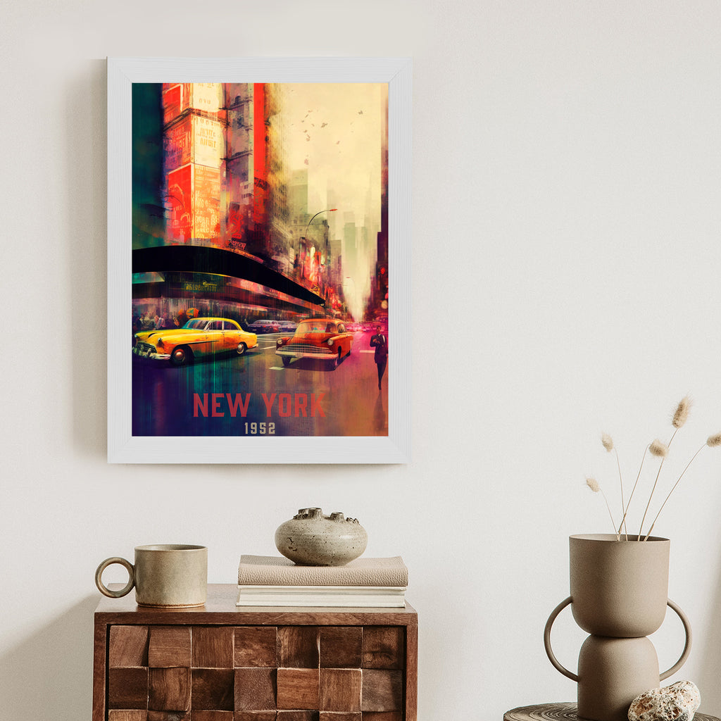 Plakat Abstrakcyjny Malunek Ulica W Nowym Jorku Rama Aluminiowa Kolor Czarny
