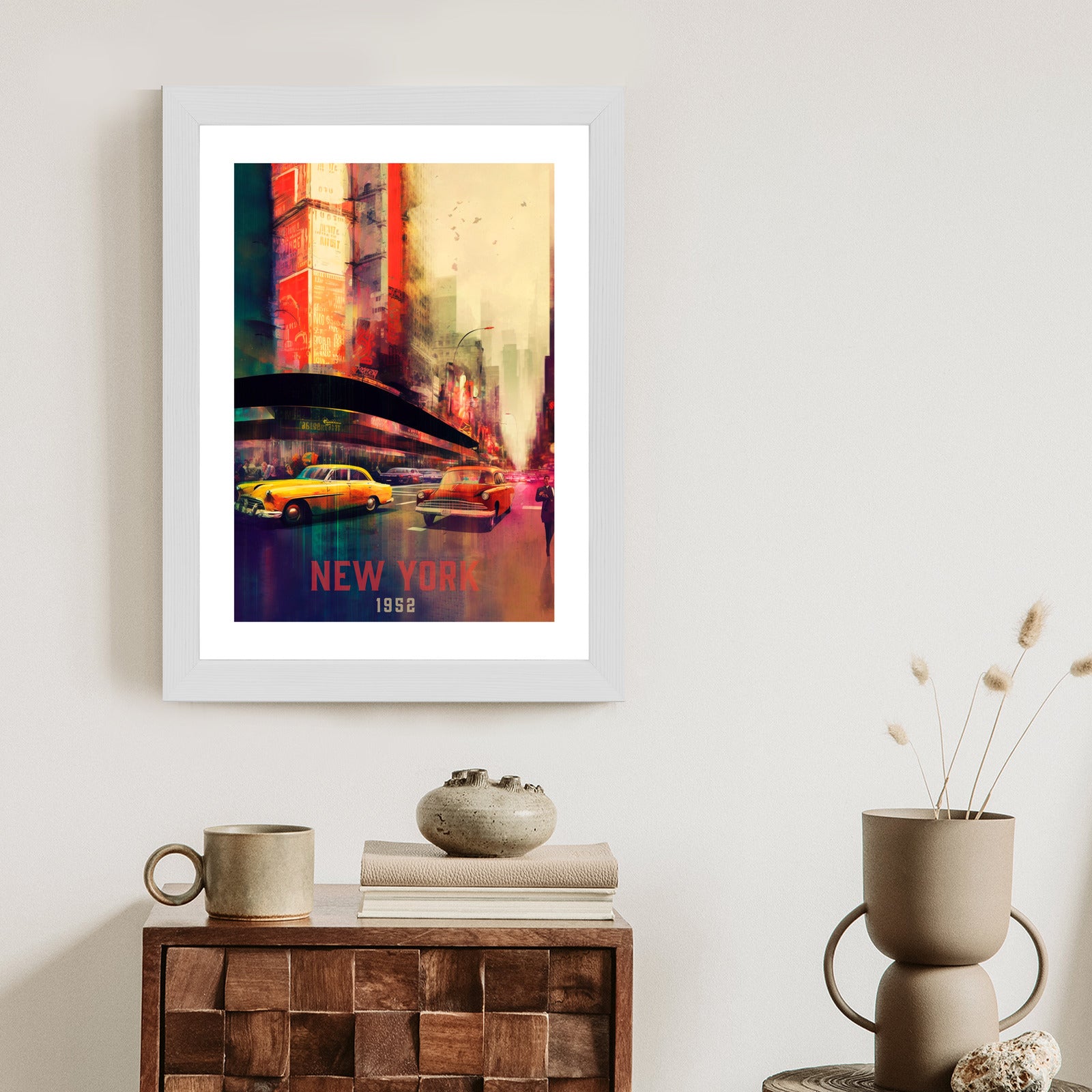 Plakat Abstrakcyjny Malunek Ulica W Nowym Jorku Rama Aluminiowa Kolor Czarny