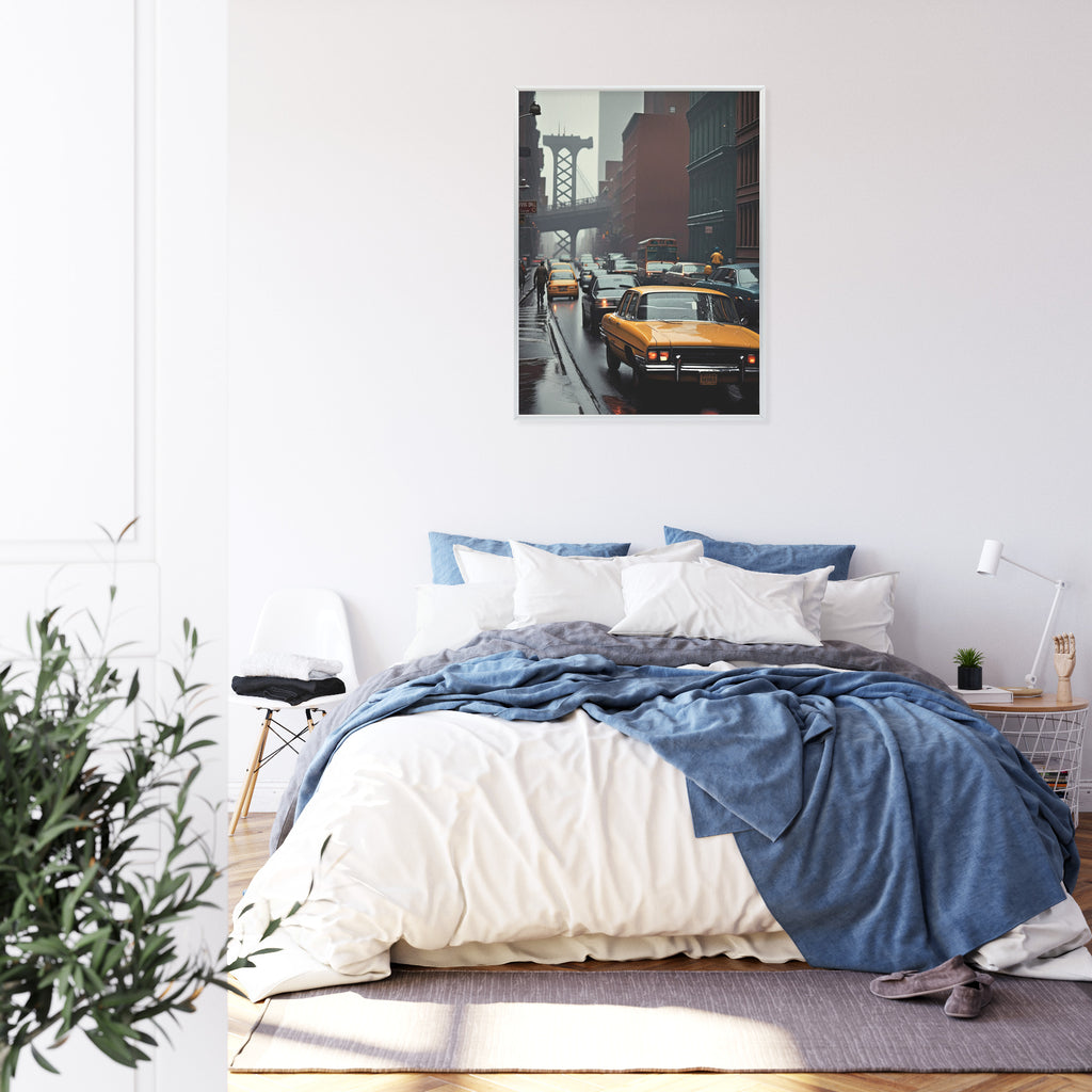 Plakat Deszczowy Dzień W Nowym Jorku Rama Aluminiowa Kolor Czarny