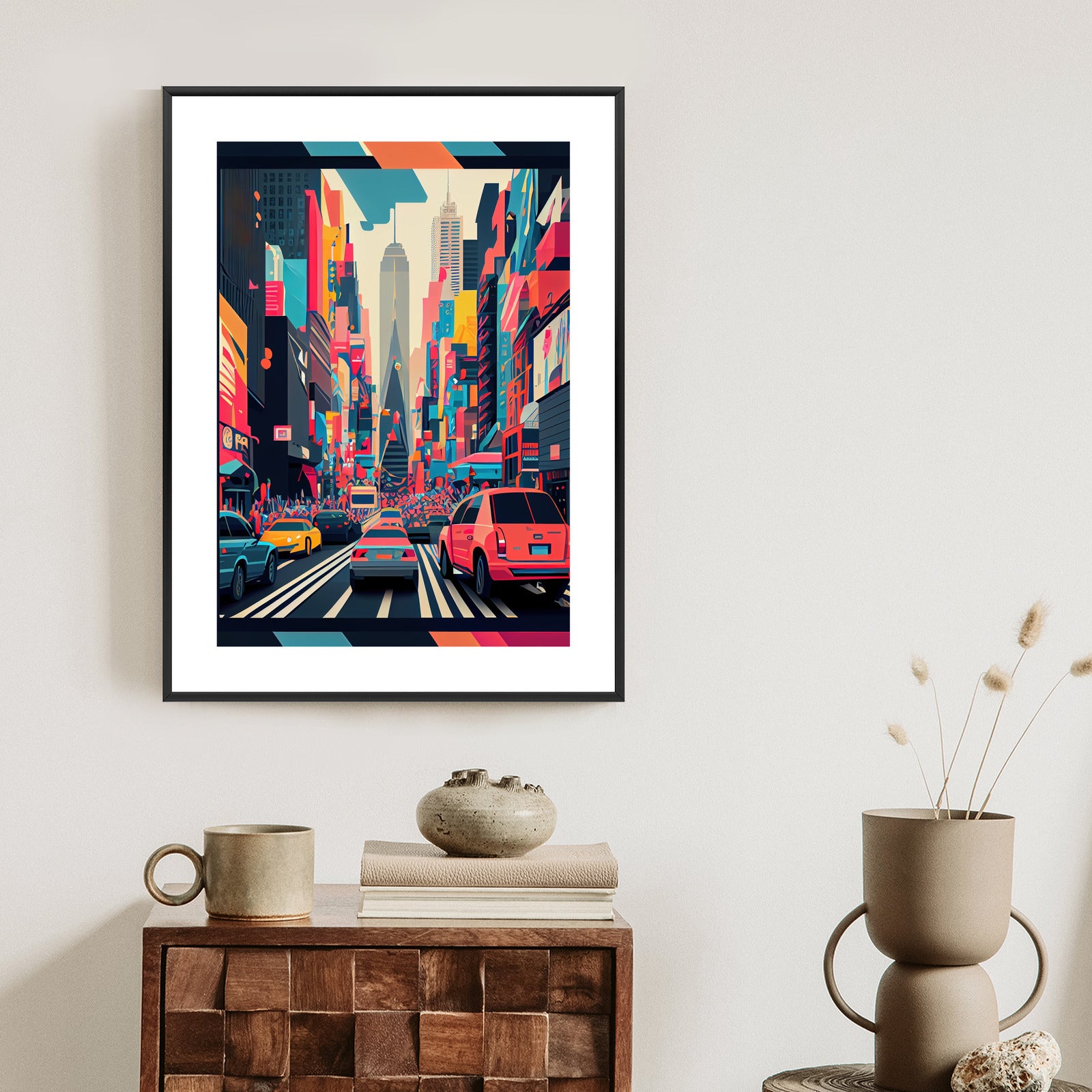 Plakat Kolorowe Auta Na Ulicy Nowego Jorku Abstrakcja
