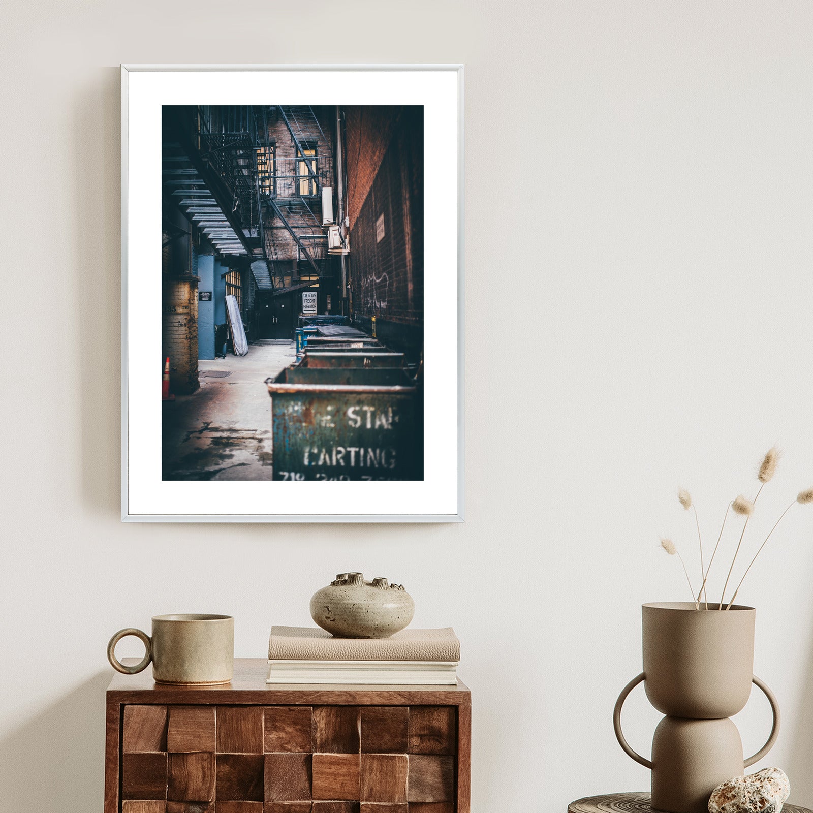 Plakat Uliczka Architektura W Nowym Jorku Rama Aluminiowa Kolor Czarny