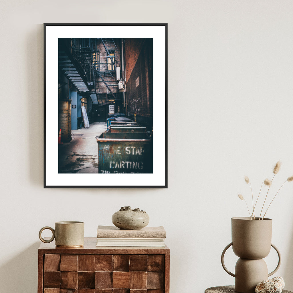 Plakat Uliczka Architektura W Nowym Jorku Rama Aluminiowa Kolor Czarny