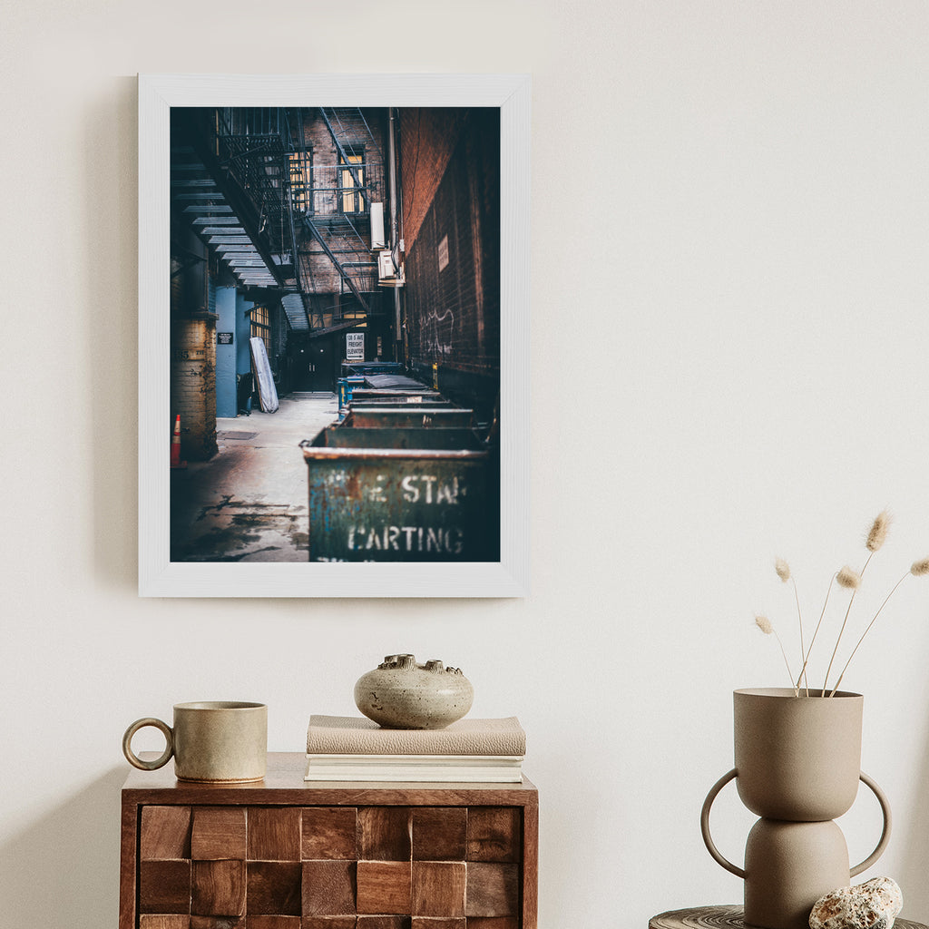 Plakat Uliczka Architektura W Nowym Jorku Rama Aluminiowa Kolor Czarny