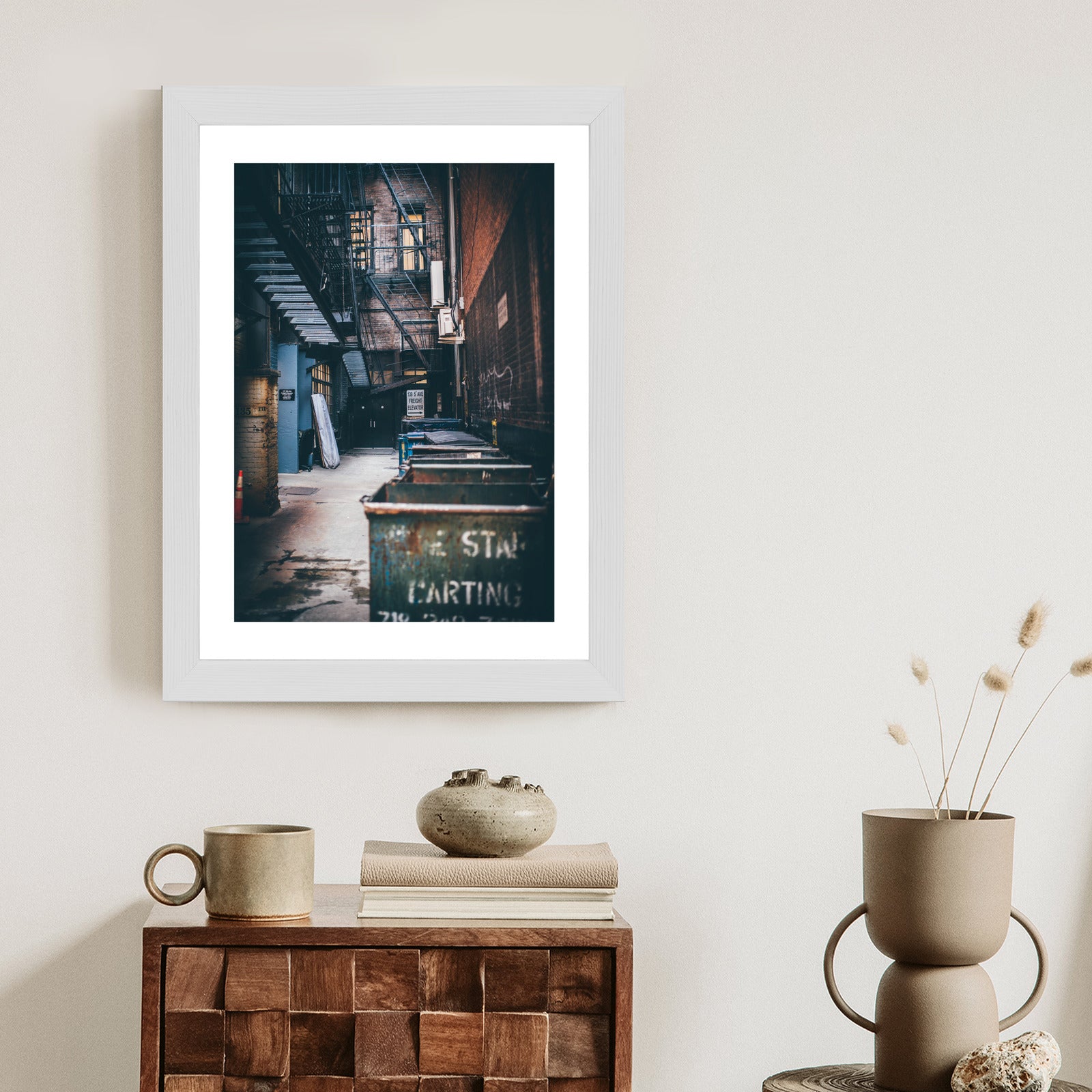 Plakat Uliczka Architektura W Nowym Jorku Rama Aluminiowa Kolor Czarny