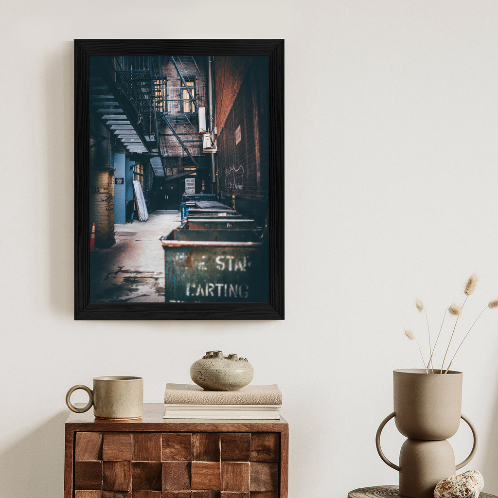 Plakat Uliczka Architektura W Nowym Jorku Rama Aluminiowa Kolor Czarny