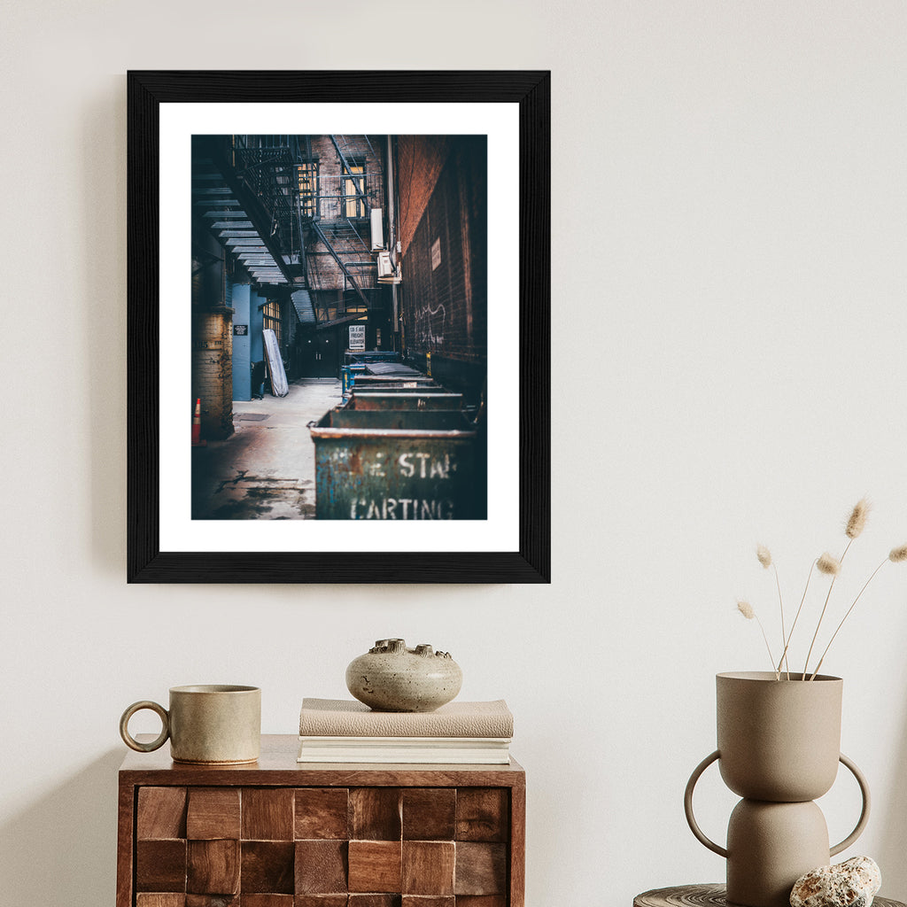 Plakat Uliczka Architektura W Nowym Jorku Rama Aluminiowa Kolor Czarny