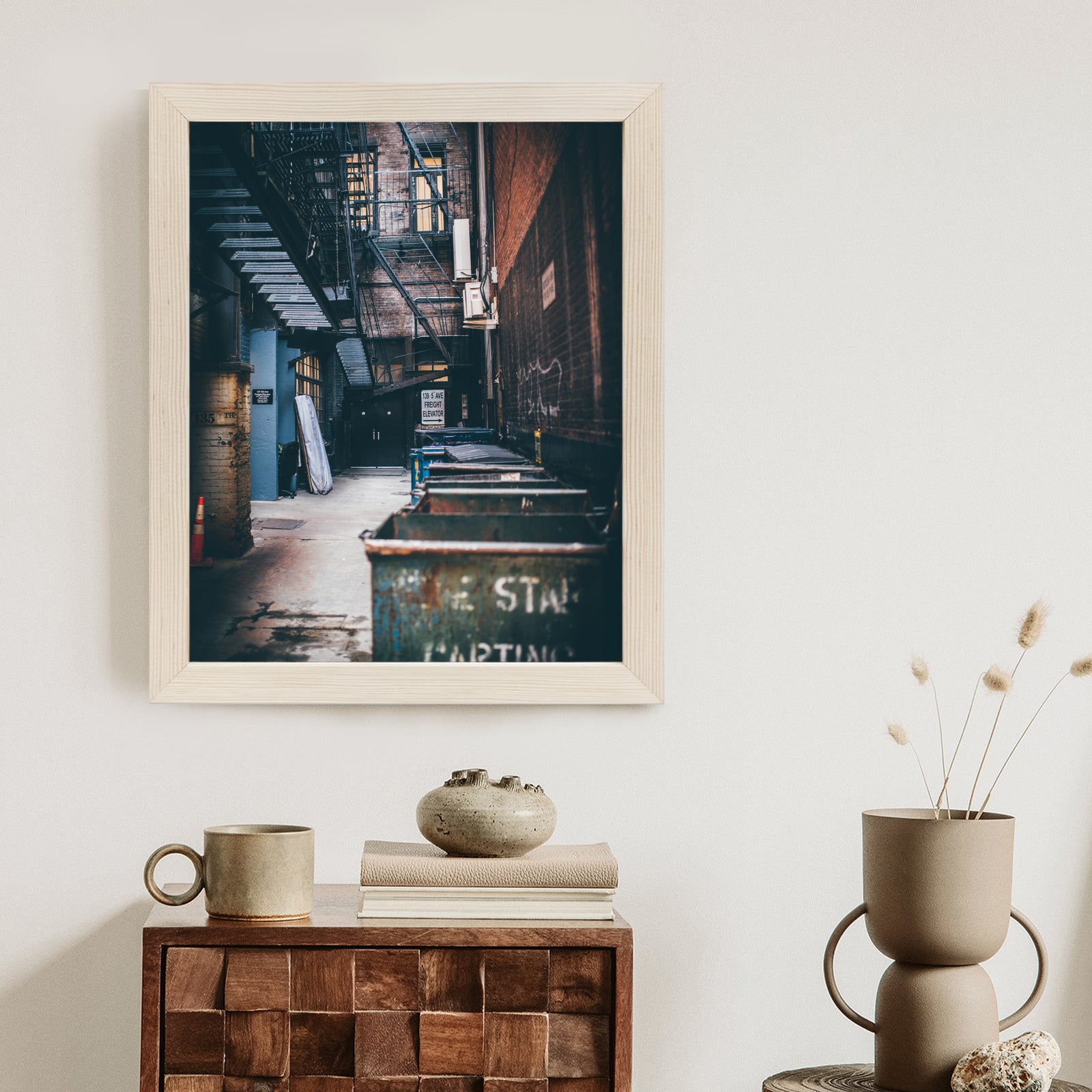 Plakat Uliczka Architektura W Nowym Jorku Rama Aluminiowa Kolor Czarny