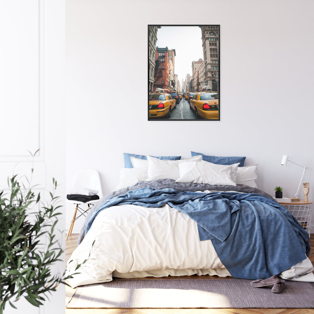 Plakat Taksówki Na Ulicy Soho Nowy Jork Rama Aluminiowa Kolor Czarny