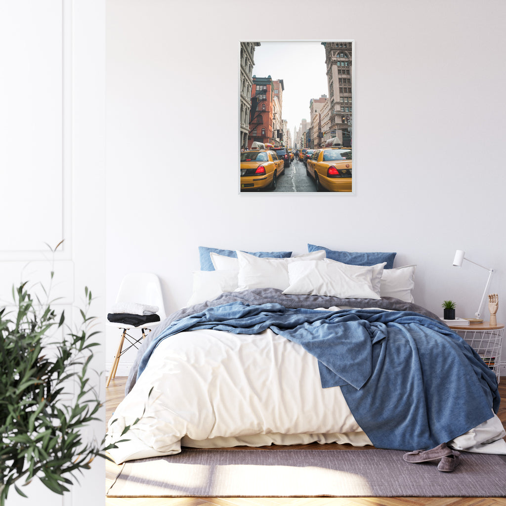 Plakat Taksówki Na Ulicy Soho Nowy Jork Rama Aluminiowa Kolor Czarny
