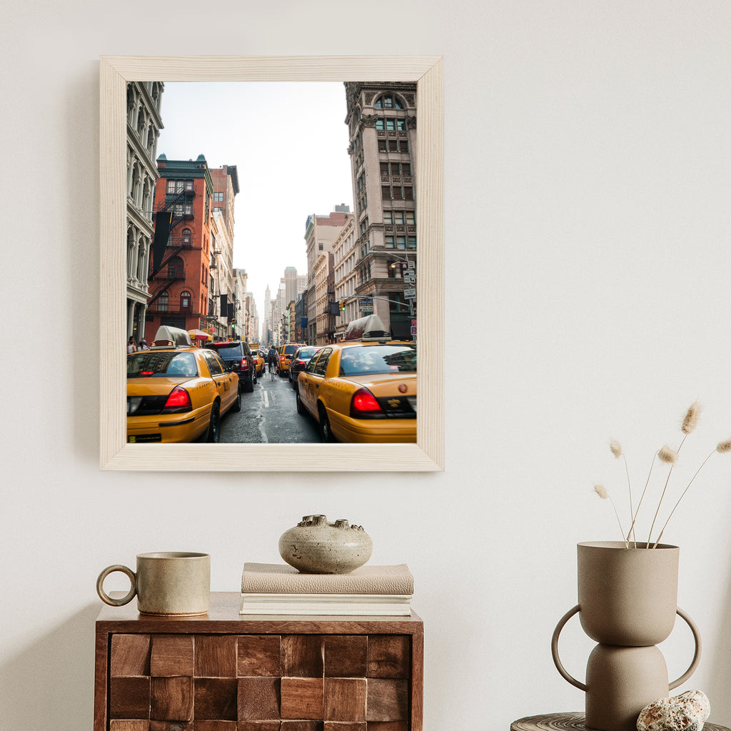 Plakat Taksówki Na Ulicy Soho Nowy Jork Rama Aluminiowa Kolor Czarny