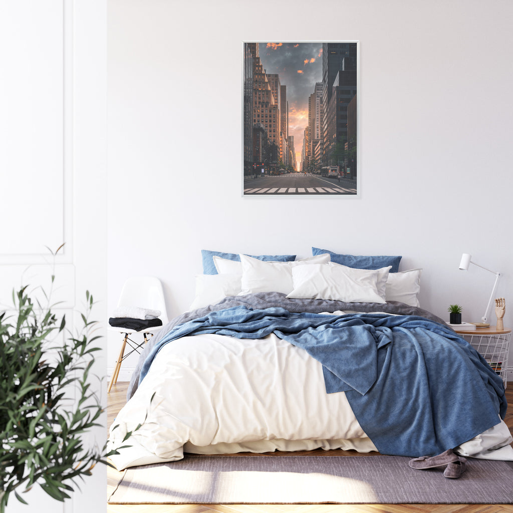 Plakat Nowojorska Ulica O Wschodzie Słońca Rama Aluminiowa Kolor Czarny