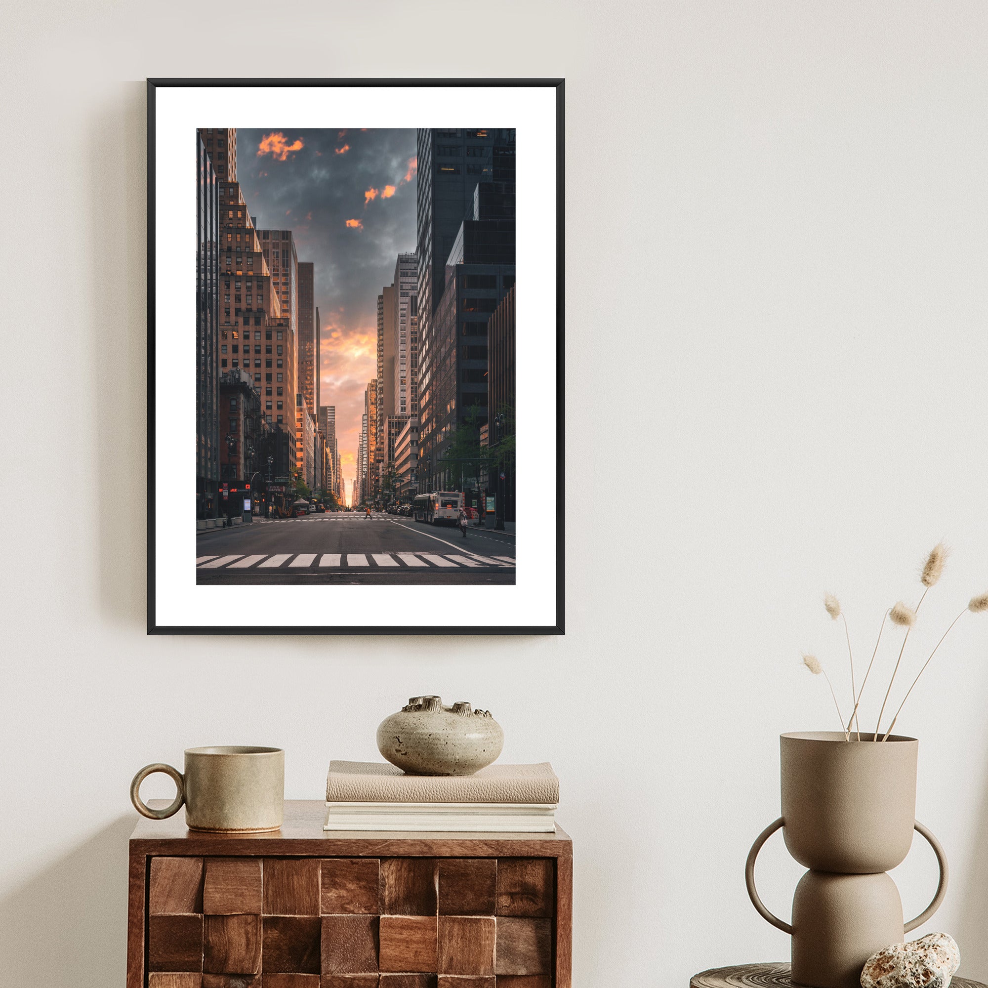 Plakat Nowojorska Ulica O Wschodzie Słońca Rama Aluminiowa Kolor Czarny